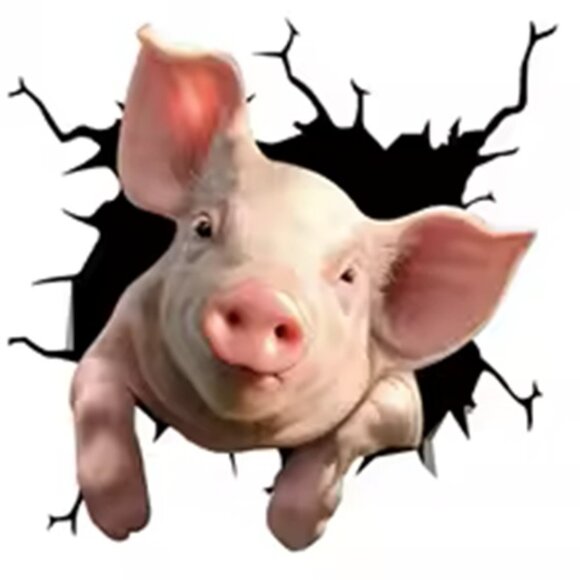 3D Pig Wall Sticker - Picture 2 of 2